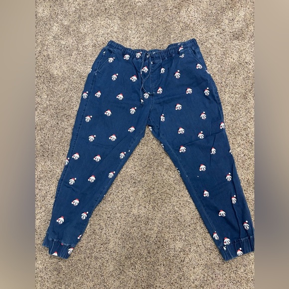 Disney Parks Mickey Mouse Xmas Jean Joggers.  NEW.
XXL - Picture 1 of 3